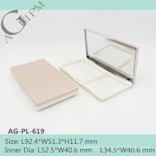 Очаровательные & элегантные прямоугольные компактный порошок дело с зеркало AG-PL-619, AGPM косметической упаковки, пользовательские цвета логотипа
